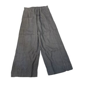 Poetry Womens Wide Leg Pull On Washed Black Linen Pants Size 10 Trouser